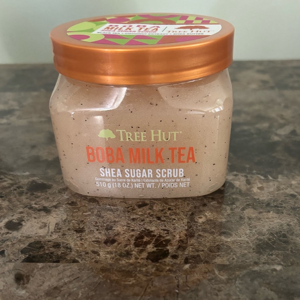 Tree Hut Boba Milk Tea Shea Sugar Scrub 18oz Limited Edition Bodycare USED ONCE